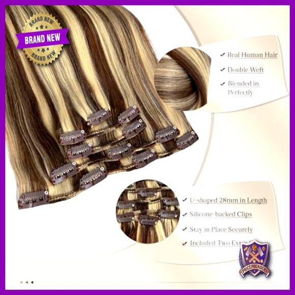 15 Inch Clip-In Human Hair Extensions, Remy Hair, Thick Full Set main image 4